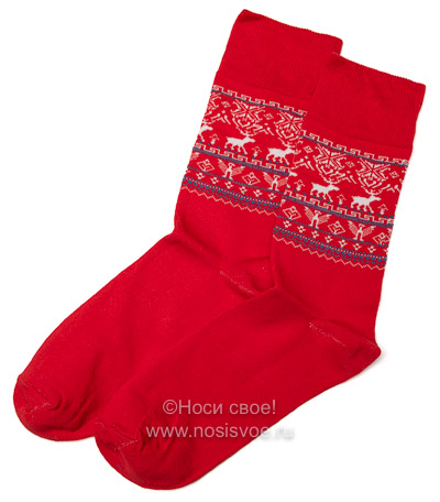 Н434-8  Мужские носки (красный)
